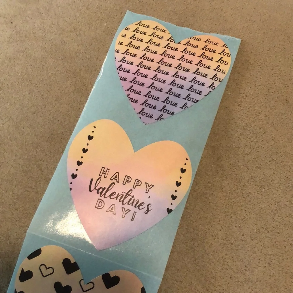 30 Custom Heart-Shaped Sticker Set